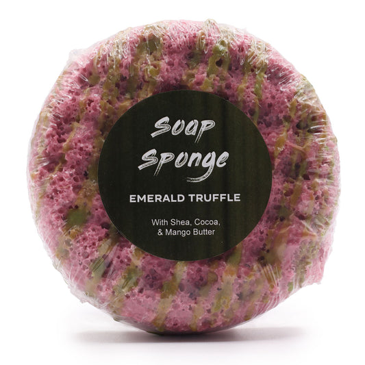 sponja con Jabón 2 en 1 Exfoliante de Mantequilla – Emerald Truffle