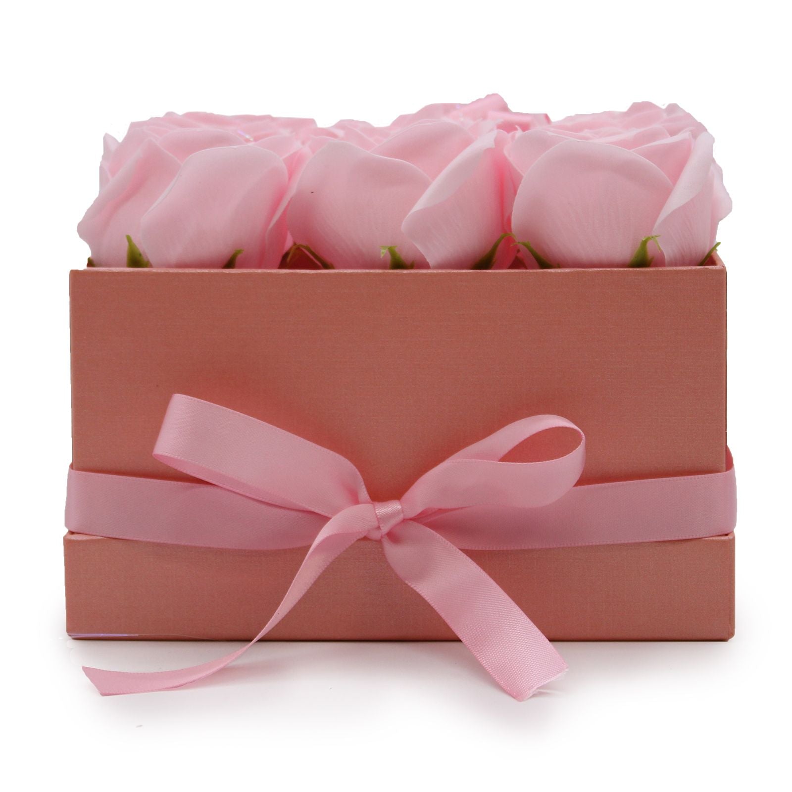 Caja de Regalo - Flor de Jabón  9 Rosas Rosas - cuadrado