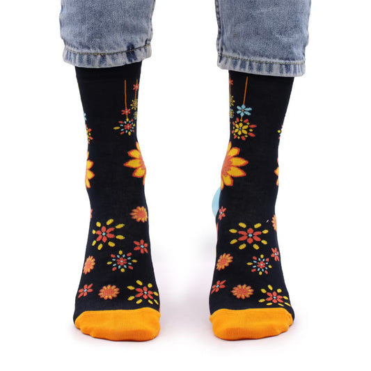 Calcetines largos en Fibra de Bamboo Hop Hare Flores de Mandala (38-40)