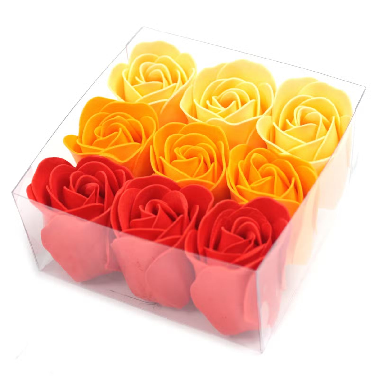 Set de 9 Flores de Jabón con Fragancia a Rosas y Melocotón