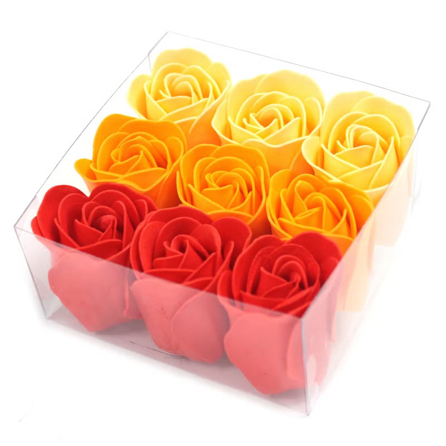 Set de 9 Flores de Jabón con Fragancia a Rosas y Melocotón