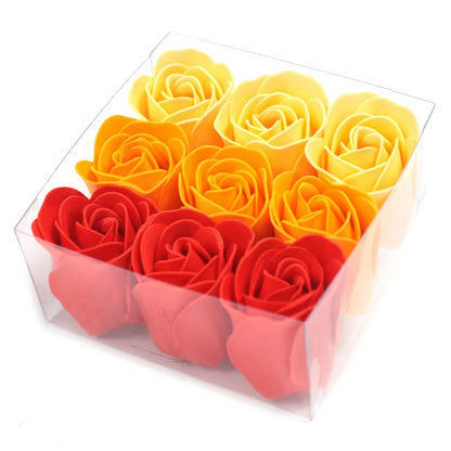 Set de 9 Flores de Jabón con Fragancia a Rosas y Melocotón