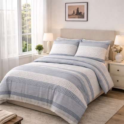 Funda Nórdica Estilo Nórdico Azul 240x220 cm – Cama 150 cm
